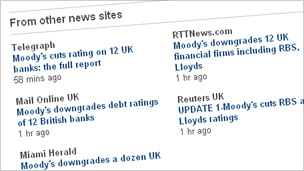 Screenshot of BBC News external links