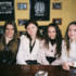 A group of students in the Rock Bar.