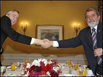 O presidente Lula e o presidente argentino, Nestor Kirchner (foto: Ricardo Stuckert/Abr)