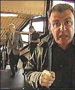 Paul Ross at a train station