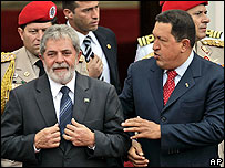 Chávez e Lula em Caracas