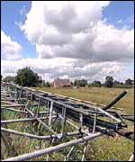 Wishaw mast on the ground