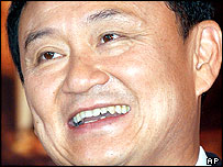 O primeiro-ministro da Tailândia, Thaksin Shinawatra (foto AP)