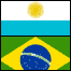 Bandeiras da Argentina e do Brasil