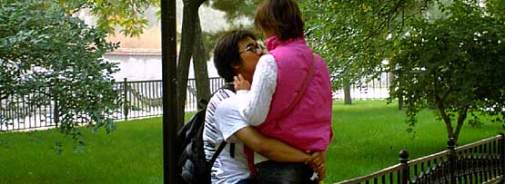 Lovers in a park in Beijing