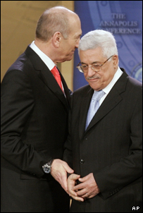 اهود اولمرت و محمود عباس 