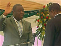 Tsvangirai is sworn in