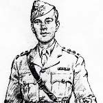 Pencil sketch of Lieutenant Gerald Wheatley in the uniform of The First Gurkha Rifles
