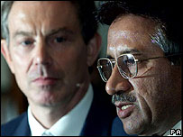 پرويز مشرف و تونی بلر