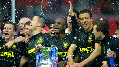 Jugadores del Wigan celebran