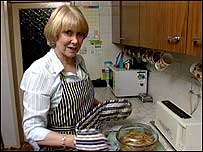 Wendy Craig with Pyrex dish