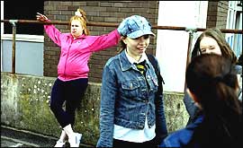 Scene from BBC TV programme Little Britain showing 'teenages' Vicky Pollard