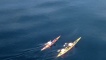 The kayaks from above.