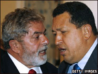 Luiz Inácio Lula da Silva e Hugo Chávez