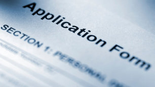 Close-up of an application form