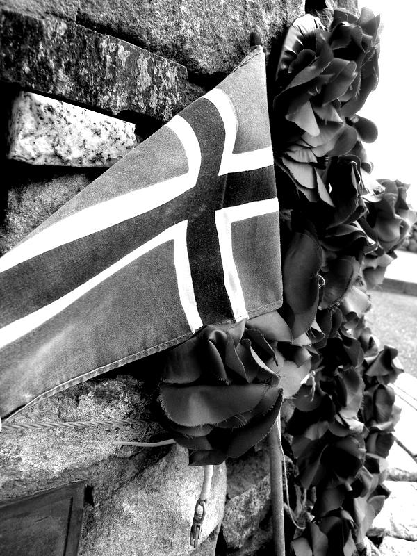 Wreaths and a Norweigan Flag