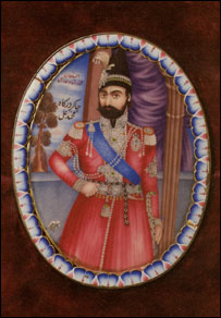 Retrato esmaltado em ouro do xá Muhammad 'Ali, obra islâmica do século 19