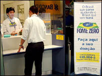 Campanha do Fome Zero em agência japonesa do Banco do Brasil