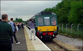 Waiting for a train on the Wensleydale Railway 