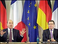 رهبران فرانسه و آلمان، ژاک شيراک و گرهارد شرودر