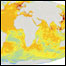 Mapa do impacto humano nos oceanos. National Science Foundation.