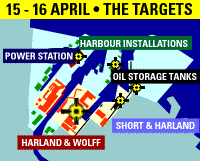 Map showing targetted areas during the third raid