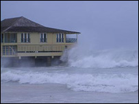 O furacão Ivan em Barbados