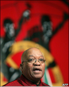 South African President Jacob Zuma speaking at the opening of the 10th Congress of South African Trade Unions in Johannesburg 2009 (afp/getty)