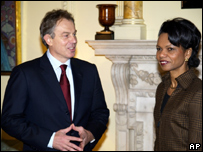 Tony Blair e Condoleezza Rice