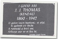 Plac er cof am JJ Thomas