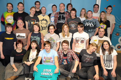 The 6 Music Team in their tees