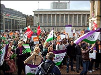 Strikers in Victoria Square