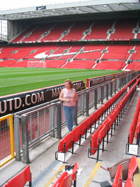 Carrie inside Old Trafford