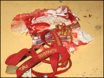 Victim Anurasiri Hettige's belongings