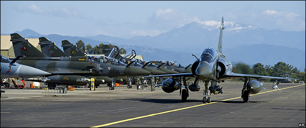 French Mirage 2000 jets at Corsica base prepared for Libya mission, 21 Mar 11