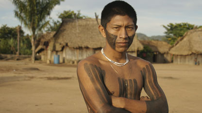 One of the young men of the Kayapo tribe of the village of Krinu