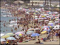 İspanya'da bir plaj