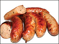 Pork and pepper sausages