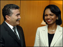 Кондоліза Райс та Амір Перец