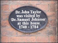 Plaque on the Mansion, Ashbourne