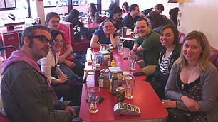 Lisa and friends at a Tweet up.