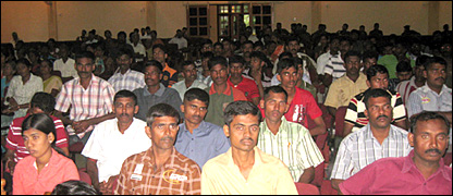 Some former Tamil Tigers being released in Vavuniya after being rehabilitated (file photo by Dinasena Rathugamage)