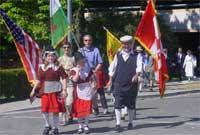 Gorymdaith seremoni agoriadol Gwyl Gymreig Gogledd America