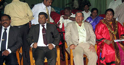Alok Prasad (third left) with CM Pillayan, Minister Navarathnaraja and Mayor Prabhakaran (R)