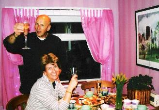 Stephen Keeler - me and my 'kid' sister enjoying Lucy's wonderful 'Welcome Home' breakfast.