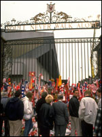 Tributes outside Anfield