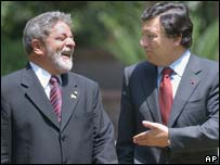 Lula e o primeiro-ministro de Portugal, Durão Barroso