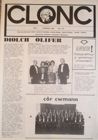 Clawr y rhifyn cyntaf o Clonc