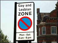 Signpost: Gay and Lesbian zone