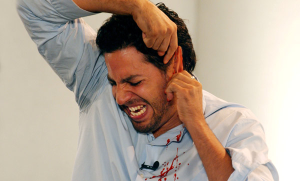 David Blaine pulls his ear off